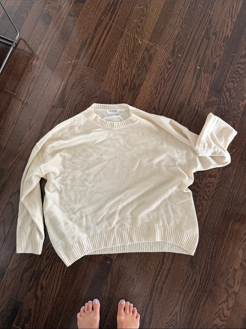 Light Ivory Crewneck Sweater - Relaxed Women's Pullover